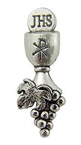 First Communion Chalice Pin, Pewter