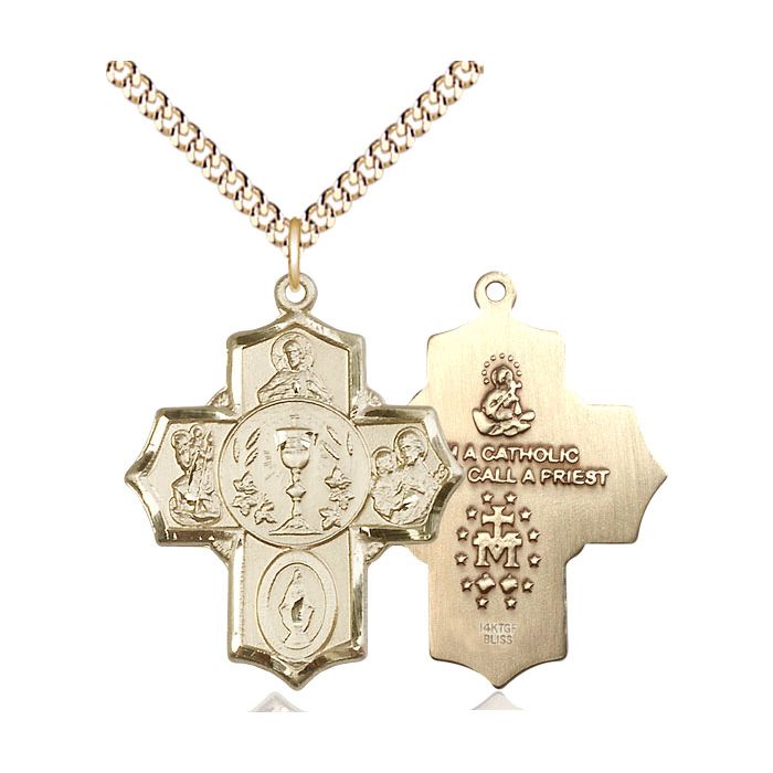 5-Way First Communion Cross 42042, Gold Filled