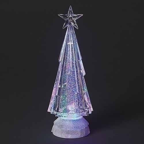 Tri-color Chiseled Swirl Tree, 9.5" tall