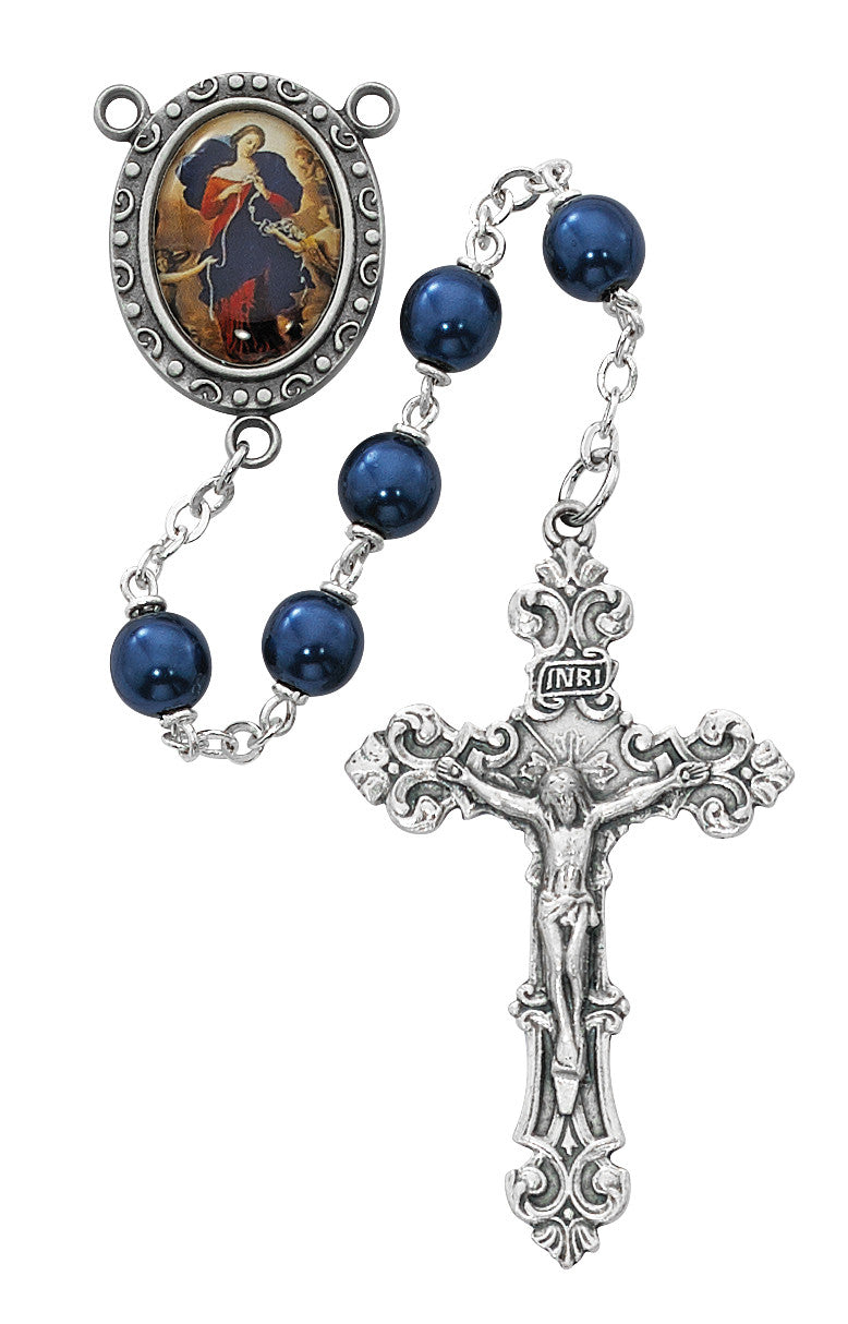 Blue Pearl Our Lady Undoer of Knots Rosary