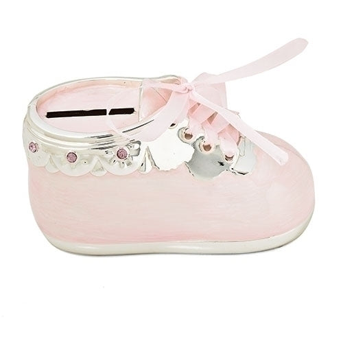Shiny Shoe Bank, pink, 2" tall