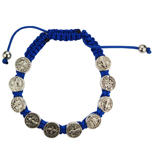 St. Benedict medals blue bracelet