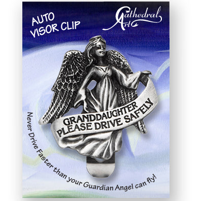 Guardian Angel Visor Clip - Granddaughter please drive safely