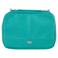 Inspirational Polyester Two-Fold Bible Cover Organizer with Jesus Fish Badge for Women, Light Turquoise: Medium Size