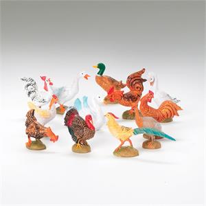 Barnyard Birds, 12 pc set, 5" scale