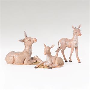 Donkey Family, 3 pc set, 5" scale
