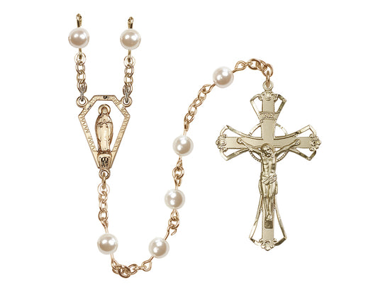 Pearl Rosary, 6mm, Gold Filled