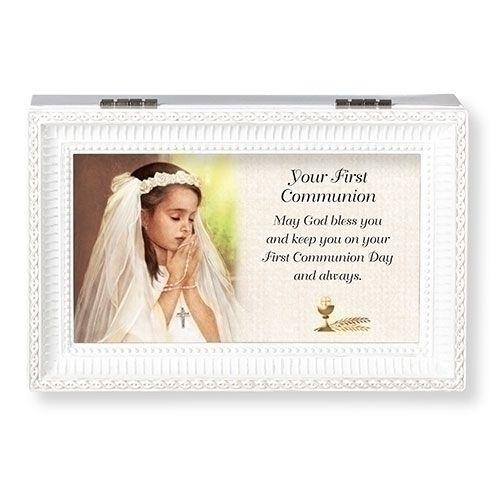 Your First Communion Music Box, 6.25" long, Tune: Amazing Grace