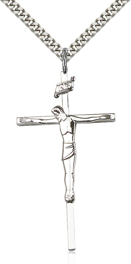 Crucifix medal 00304, Pewter