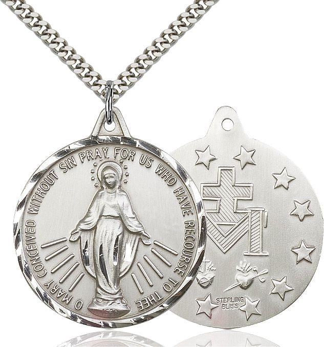 Miraculous medal 0203M4, Pewter