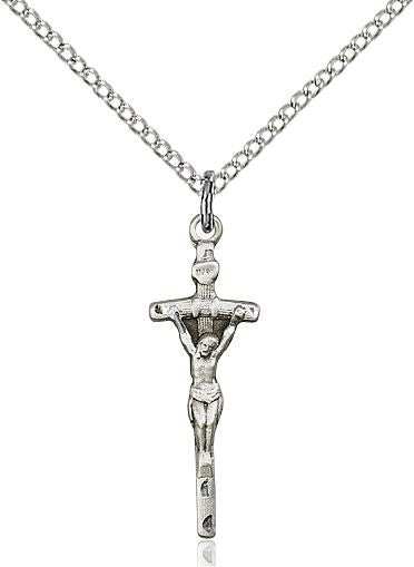 Papal Crucifix medal 05634, Pewter