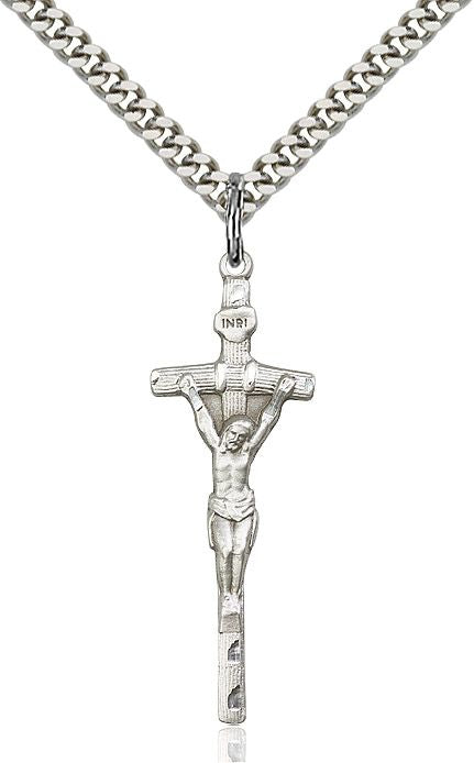 Papal Crucifix medal 05644, Pewter