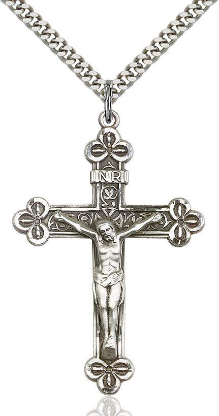 Crucifix medal 06394, Pewter