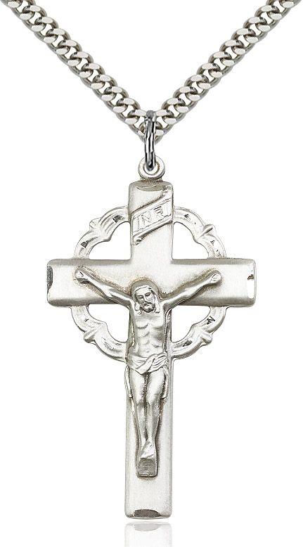 Crucifix medal 06404, Pewter
