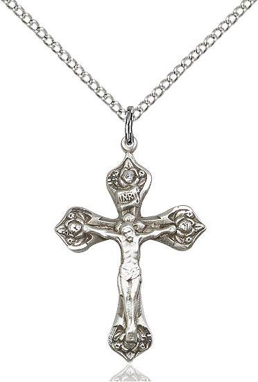 Crucifix medal 06621, Sterling Silver