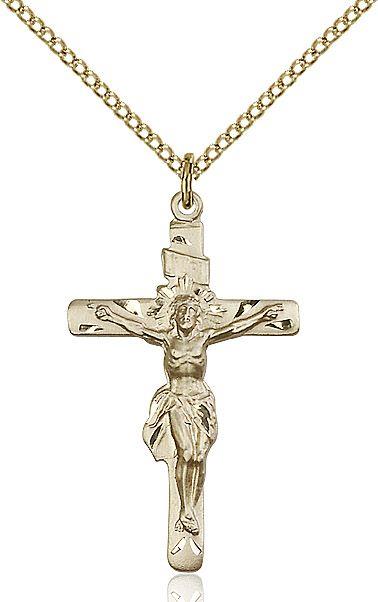 Crucifix medal 06682, Gold Filled