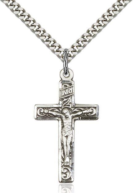 Crucifix medal 06741, Sterling Silver