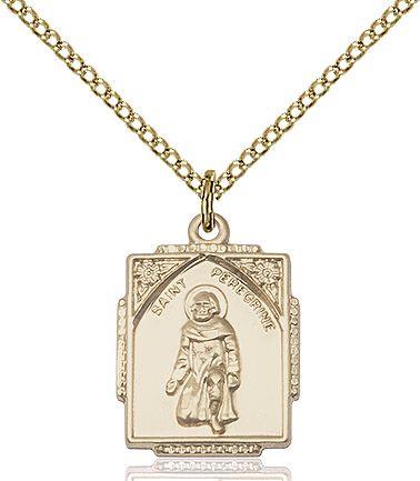 Saint Peregrine medal 0804P2, Gold Filled
