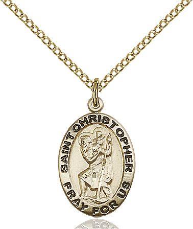 Saint Christopher medal 39802, Gold Filled