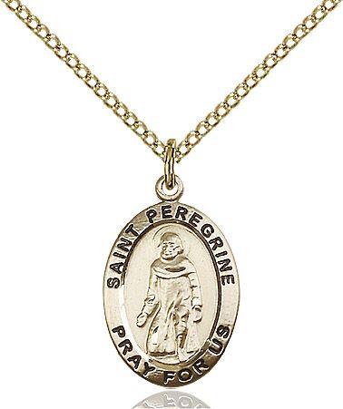 Saint Peregrine medal 39862, Gold Filled