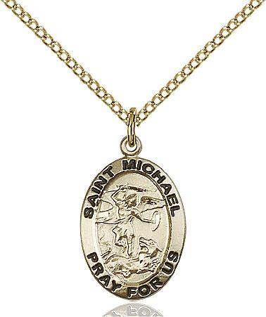 Saint Michael the Archangel medal 39872, Gold Filled