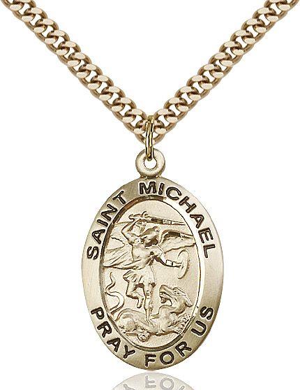Saint Michael the Archangel medal 40272, Gold Filled