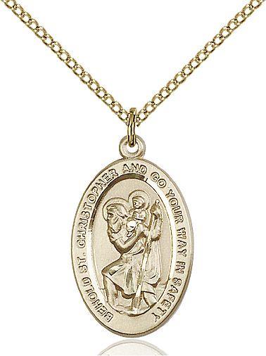 Saint Christopher medal 4123C2, Gold Filled