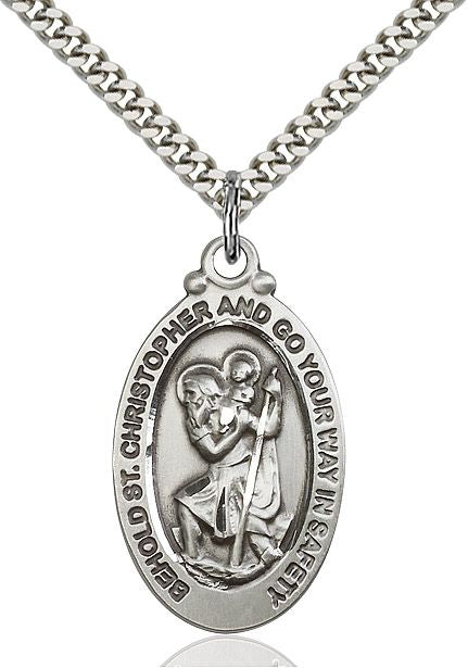 Saint Christopher medal 4145C4, Pewter