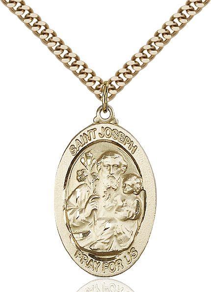 Saint Joseph medal 4145K2, Gold Filled