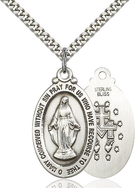 Miraculous medal 4145M4, Pewter