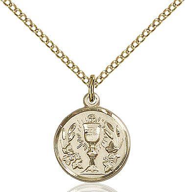 First Communion Chalice medal 42032, Gold Filled