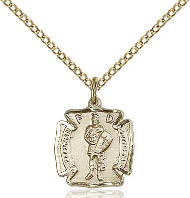 Saint Florian medal 56862, Gold Filled