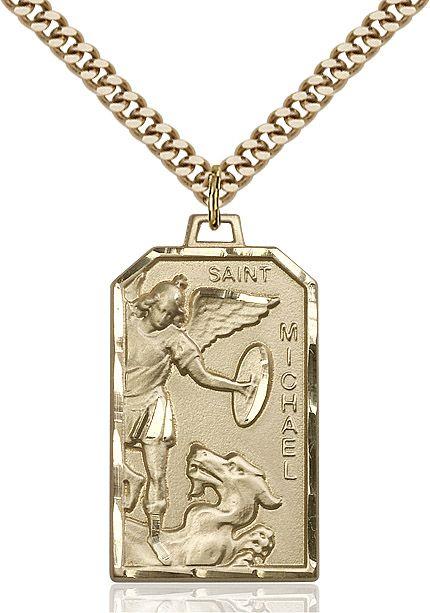 Saint Michael the Archangel medal 57202, Gold Filled