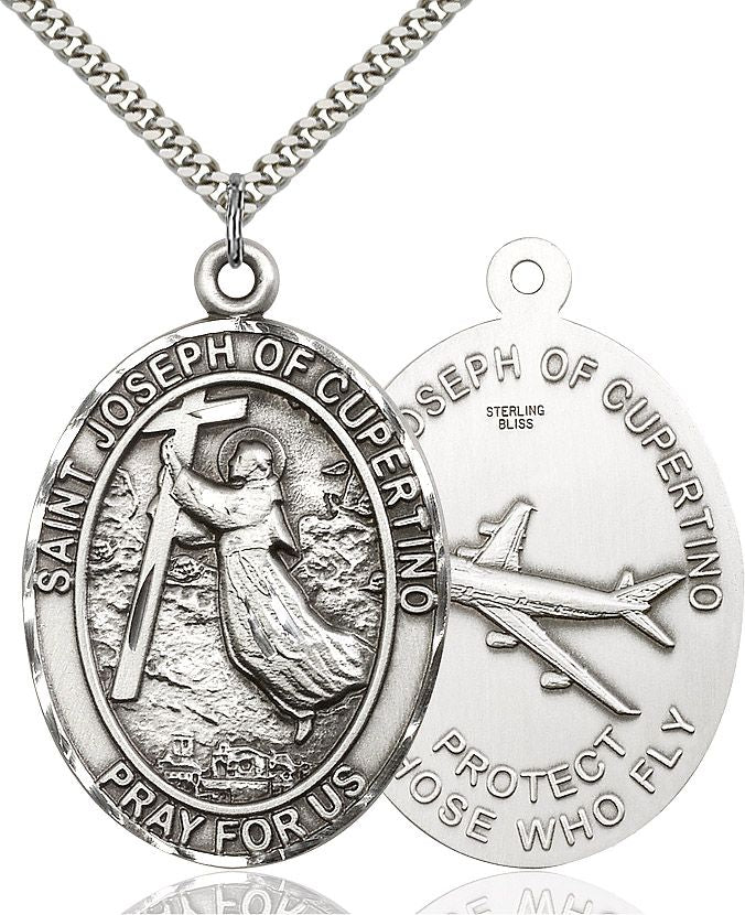 Saint Joseph of Cupertino medal 60574, Pewter