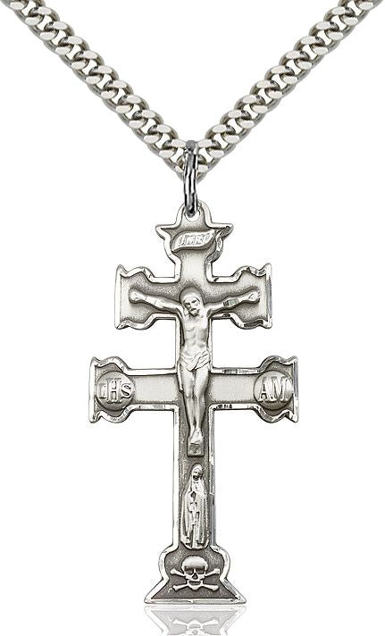 Caravaca Crucifix medal 60844, Pewter