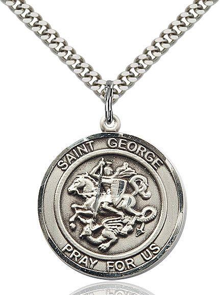 Saint George round medal S040RD4, Pewter