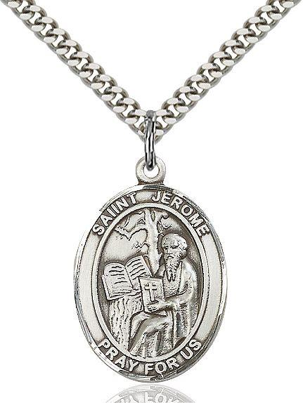 Saint Jerome medal S1351, Sterling Silver