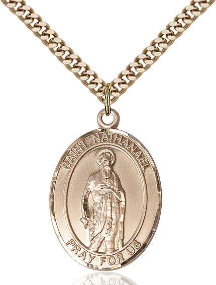 Saint Nathanael medal S3982, Gold Filled
