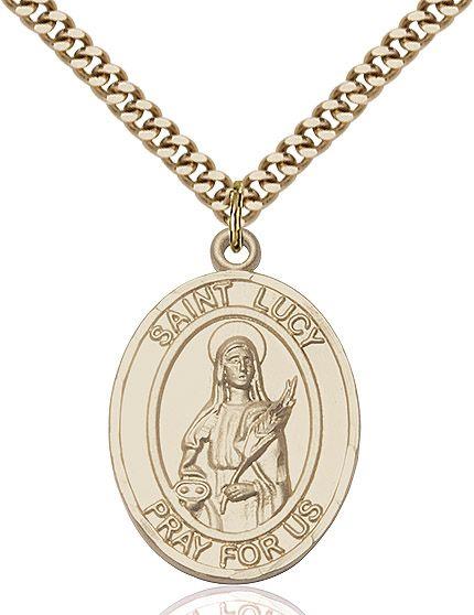 Saint Lucy medal S4222, Gold Filled