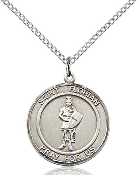Saint Florian round medal S034RD4, Pewter