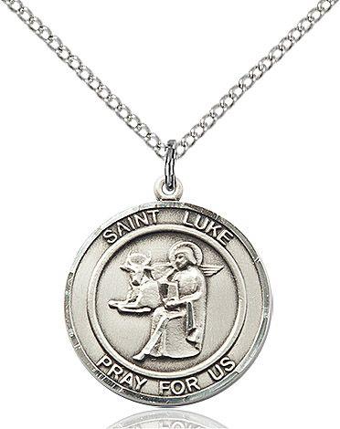 Saint Luke the Apostle round medal S065RD4, Pewter