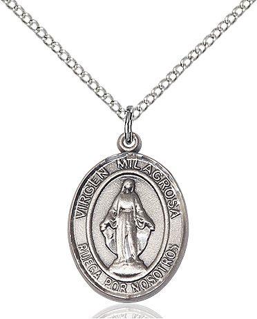 Virgen Milagrosa Español medal S078SP4, Pewter