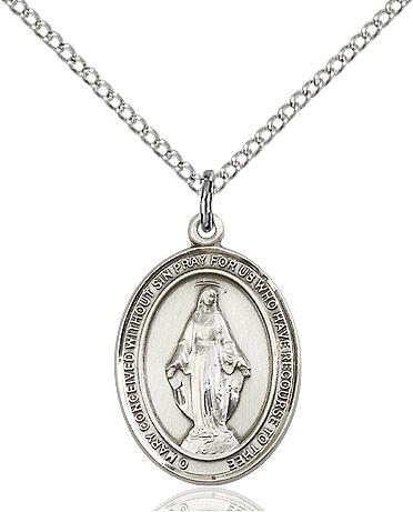 Miraculous medal S0781, Sterling Silver