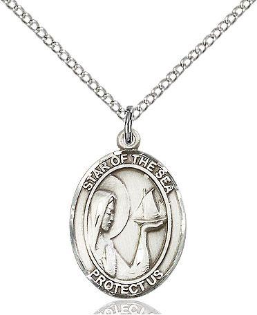 Our Lady Star of the Sea medal S1011, Sterling Silver
