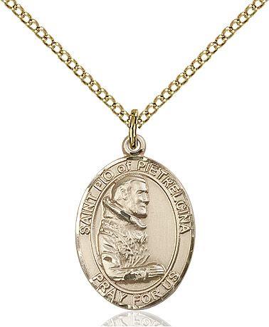 Saint Pio of Pietrelcina medal S1252, Gold Filled
