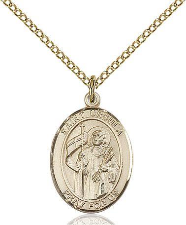 Saint Ursula medal S1272, Gold Filled