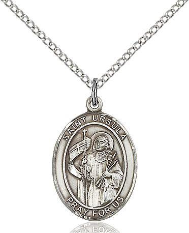 Saint Ursula medal S1271, Sterling Silver