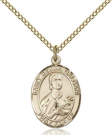 Saint Gemma Galgani medal S1302, Gold Filled