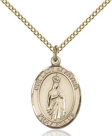 Our Lady of Fatima medal S2052, Gold Filled