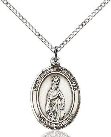Our Lady of Fatima medal S2051, Sterling Silver